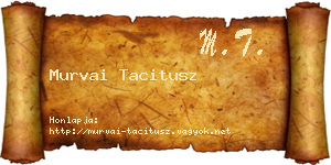 Murvai Tacitusz névjegykártya